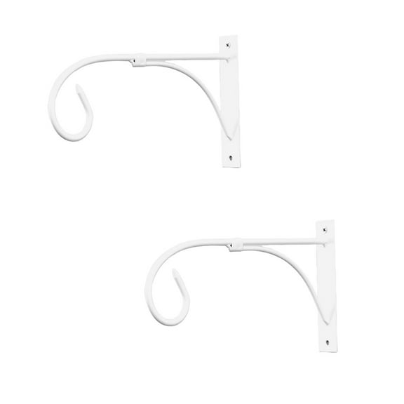 2 Pcs Flowerpot Hanging Hook Hanger Basket Stands Bracket Potted Plant White