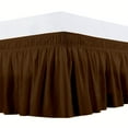 thumbnail image 1 of The Great American Store- Easy to Fit Wrap Around Elastic Bed skirt/Dust Ruffle 450 TC Cotton (Solid Chocolate, Olympic Queen) - 14 Inch Drop Length Easy to Care, Hotel Quality, Adjustable Bed Skirt, 1 of 3