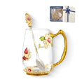 thumbnail image 1 of Taza de vidrio AISVELDY con flor y cuchara, caja de regalo, 1 of 7