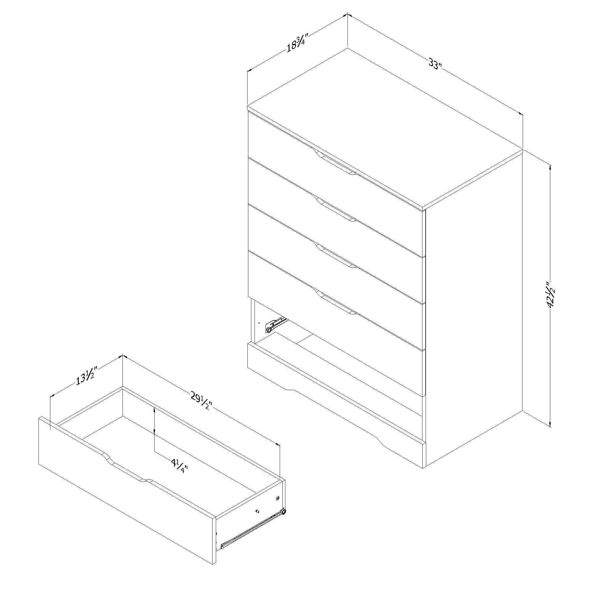 South Shore Holland 5-Drawer Chest for Adult, in Black Oak