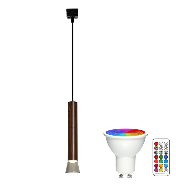 FSLiving H Type Track Light, Linear Look Focused Adjustable LED Spotlighting Remote Control, Color Changing RGBW GU10 Timer Bulb Mini Lights Track Mounted for Kitchen Shopwindow Dining Room, Brown