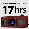 thumbnail image 5 of Avantree Boombyte - Portable Digital FM Radio with Bluetooth Speaker, Superb Sound, Metal Finish, MP3 Player, Support Micro SD Card & USB Audio Input, Long Play Time, Rechargeable, Easy to Use - Red, 5 of 5