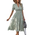 thumbnail image 4 of Vestido Con Lazo Y Borlas Ccdes Rayas Verticales Cintura Alta Para Fiestas De Citas Mujeres, 4 of 6