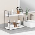 thumbnail image 3 of Organizador de mostrador de baño Forbena, 2 niveles, madera blanca/gris, 3 of 7