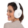 thumbnail image 6 of HDE Women's Fuzzy Faux Fur Earmuffs with Rhinestone Charms White Snowflake Charm, 6 of 6