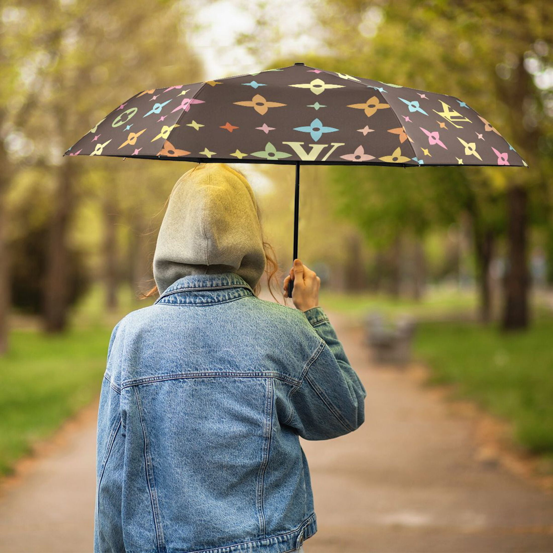 Colorful Star Character Compact Sun Umbrella Windproof Travel Umbrellas for Rain Strong Portable UV Protection