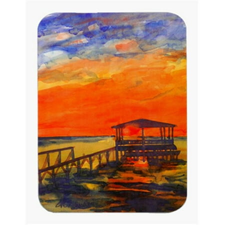 Sunset Dock - 9.5 x 8 in. Sunset From the Dock at the Pier Mouse Pad, Hot Pad Or Trivet