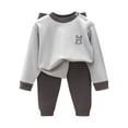 thumbnail image 4 of Viluyesy Girls 2 Piece Outfit Mock Neck Print Top and Jogger Pants Long Sleeve Soft Comfortable Warm Cute Casual Loungewear Set Gray Size 9, 4 of 9