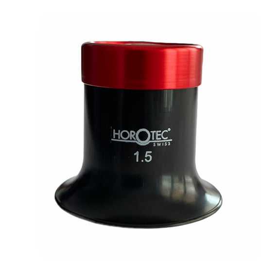Horotec MSA 00.032-1.5 eyeglass loupe black plastic with aluminium screwed ring x6.5