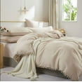 thumbnail image 2 of Pavish Export Pom Pom Duvet Cover In Beige Color 100% Cotton Bedding Duvet Cover Set With 2 Pillow Case Bohemian Bedding Duvet Cover Set Over Size 120X120, 2 of 5