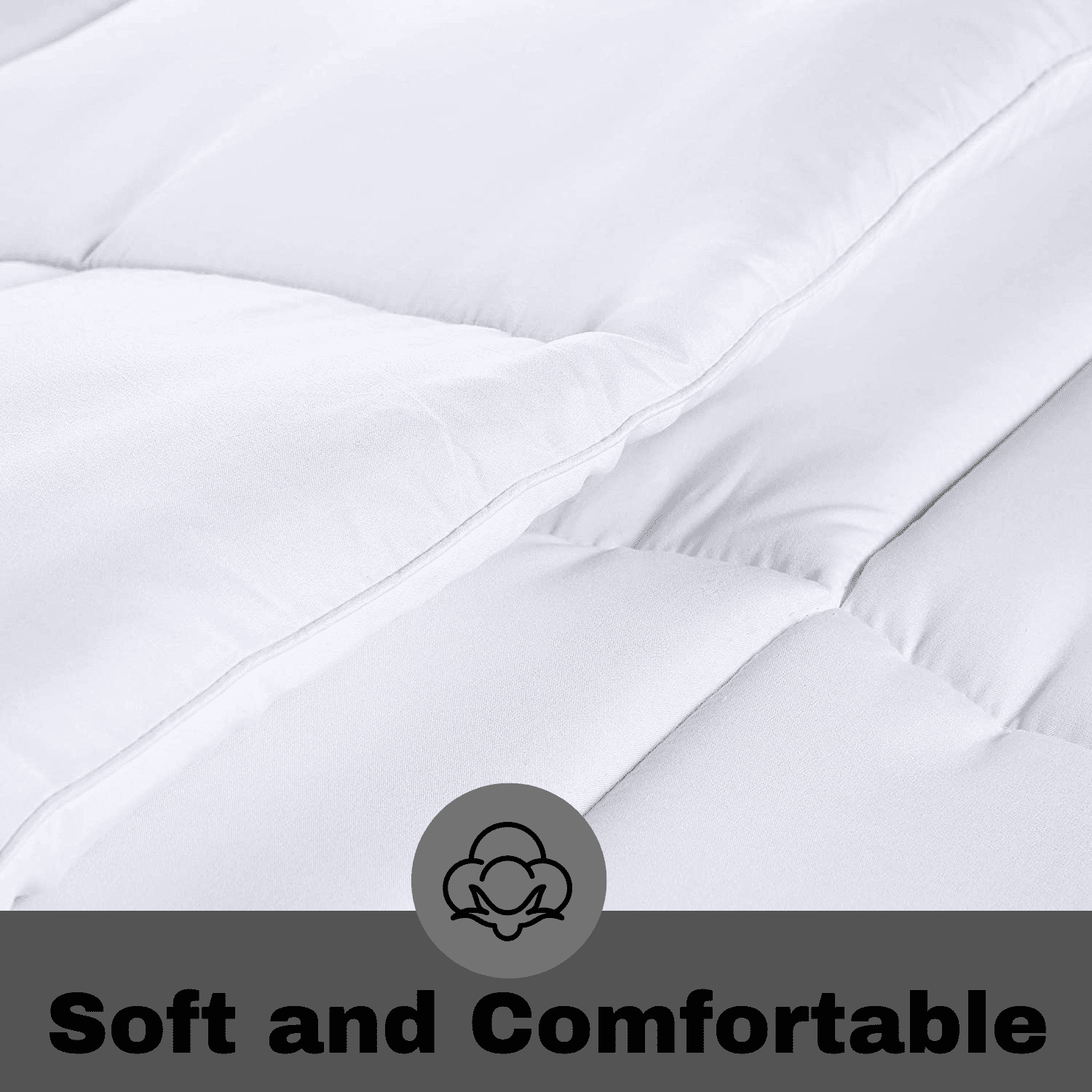 KOMFIT Bedding Comforter Duvet Insert - Quilted Comforter with Corner Tabs - Box Stitched Down Alternative Comforter&nbsp;400 GSM ( White , Twin/Twin XL (68x90) )