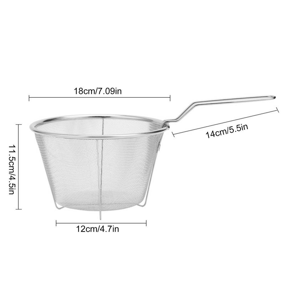 Lacyie Stainless Steel Deep Fry Basket Fry Serving Basket with Handle