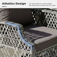 thumbnail image 5 of Vicluke 3 Piece Outdoor Swivel Chair Set, Wicker Patio Bistro Set with Thickened 25D Cushions and Glass Coffee Table, Patio Furniture Conversation Set for Deck, Yard, Garden, Poolside(Gray), 5 of 8