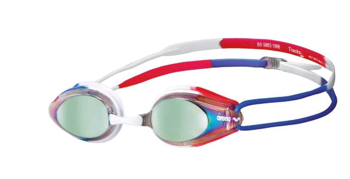 Arena Tracks Mirror Junior Racing Goggles UV Anti-Fog Swimming 6-12 Years 