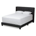 Baxton Studio Lisette Modern and Contemporary Charcoal Grey Fabric Upholstered Queen Size Bed