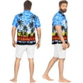 thumbnail image 5 of HAPPY BAY Men's Hawaiian Shirts Short Sleeve Button Down Shirt Mens Tropical Shirts Casual Vacation Summer Party Caribbean Shirts for Men Funny 5XL Island View, Blue, 5 of 6