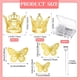 thumbnail image 2 of Juego de Accesorios de Ramillete de Flores de 140 Piezas, 4 Piezas de Mini Dorada, 36 Piezas de Pegatinas de Mariposa Doradas 3D y 100 Piezas de Alfileres de Diamantes, 2 of 5