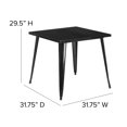 thumbnail image 2 of 31.75'' Square Black Metal Indoor-Outdoor Table, 2 of 8