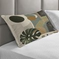 thumbnail image 2 of Ambesonne Monstera Quilted Pillowcover, Boho Abstract Mid Century, 30" x 20", Beige Evergreen and Sepia, 2 of 2