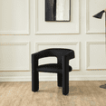 thumbnail image 3 of MEXIYA Lilian Morden Barrel Black Accent Chair Velvet Upholstered Barrel Dining Chair with a Curved Backrest and Armrests Accent Chair for Living Room, 3 of 6