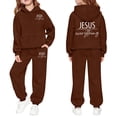 thumbnail image 2 of LIIPEE Autumn Winter Outfit Sets For Girls Letter Graphic Long Sleeve Pullover Hoodies And Sweatpants 2 Piece Set Kids Casual Comfortable Cute Outfits,12-13 Years, 2 of 6