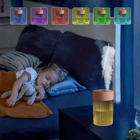 

dvypyn Mini Humidifier USB Aroma Humidifier Desktop Humidifier With LED Colorful Lights For Car Office Bedroom And Living Room Pink