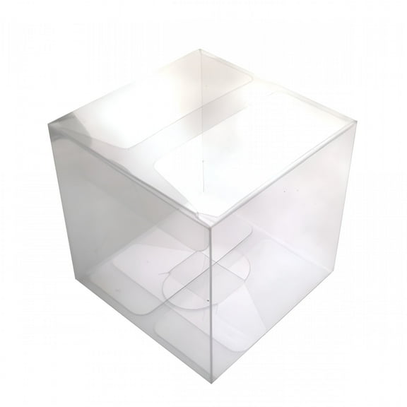 LAMIRO 25Pcs 4X4X4Cm Clear Plastic Pvc Packing Box Transparent Candy Apple Box for Gift Wedding Party Small Boxes for Gifts