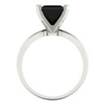 thumbnail image 4 of 2.5 ct Princess Cut Natural Onyx Solitaire 18K White Gold Womens Engagement Ring, 4 of 5