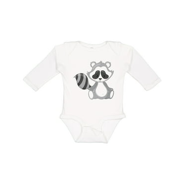 Inktastic Cute Woodland Animal Raccoon Boys or Girls Long Sleeve Baby Bodysuit