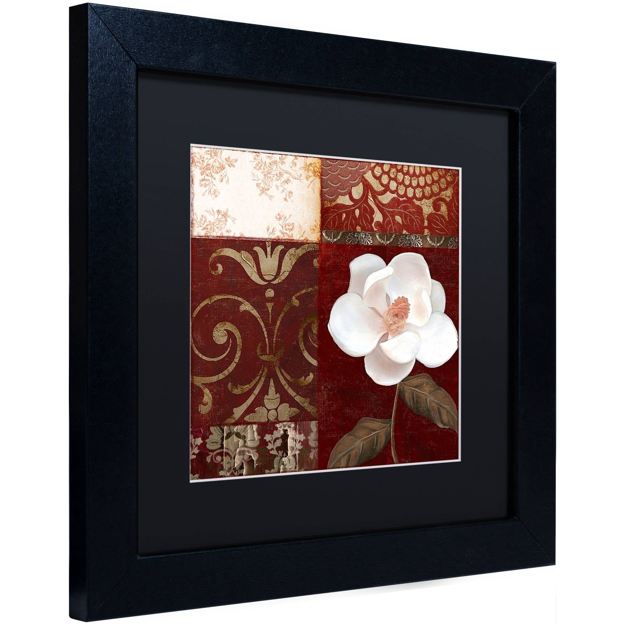 Trademark Fine Art "Flores Blancas IV" Canvas Art by Color Bakery Black Matte, Black Frame