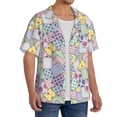 thumbnail image 2 of Gukieu different patchwork Print Men's Short-sleeved Shirts, Button-down Pocket Shirts, T-shirts, Beach Vacation Travel Summer Clothing-Medium, 2 of 5