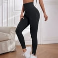 thumbnail image 2 of BXINGOHAI Women Leggings Casual Fashion Bodybuilding Run Yoga Pants Solid Long Pants Workout Stretch Leggings Black,L, 2 of 3