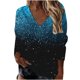 thumbnail image 2 of ICHUANYI Clearance Fashion Women Casual Long Sleeve Printed V-Neck Blouse T-Shirt Ladies Tops(Light blue, XXL) ICHUANYI WER2023081401658, 2 of 5