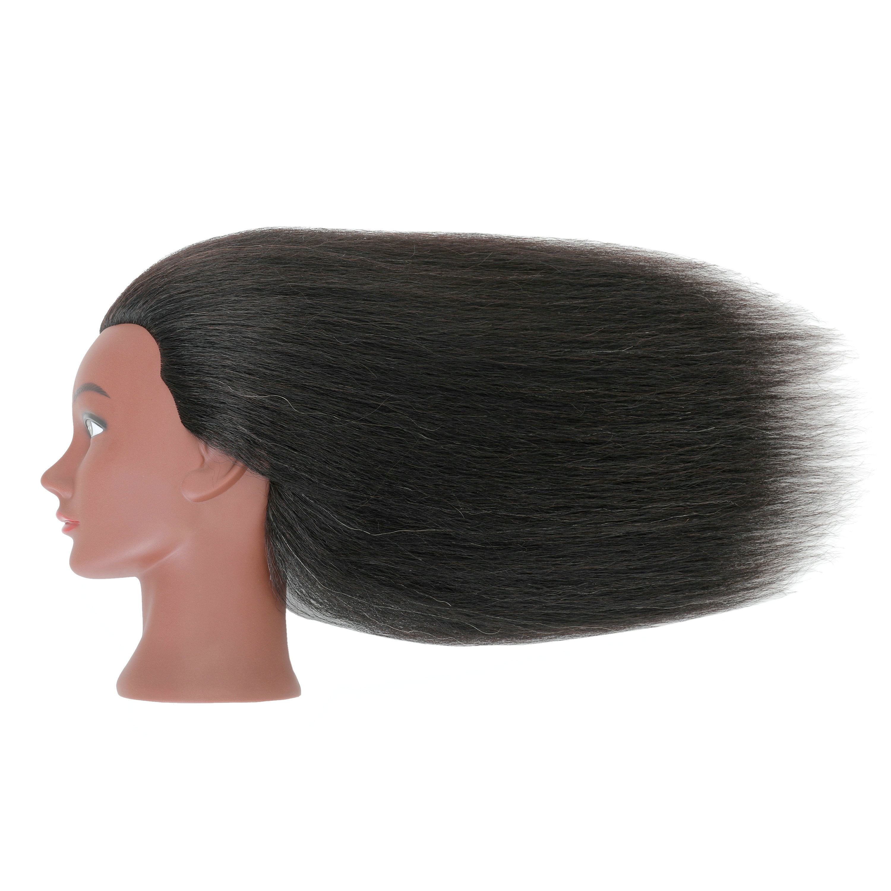 RYHAIR African American Mannequin Head 100% Human Hair for Practice Braiding Styling Cosmetology Barber Training with Stand