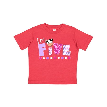 

Inktastic I m 5 Cute Cow and Polka Dots Gift Toddler Boy or Toddler Girl T-Shirt