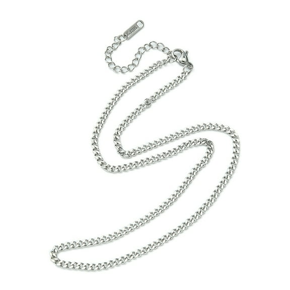 304 Stainless Steel Curb Chain Necklace for Men Women Stainless Steel color 15.79 inch(40.1cm)