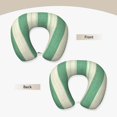 thumbnail image 5 of U-Shaped Pillow 11.8×9.8in With Pillow Core Comfortable Soft Invisible Zipper For Daily Travel Driving Office Lightgreen Stripe_18292_2, 5 of 8