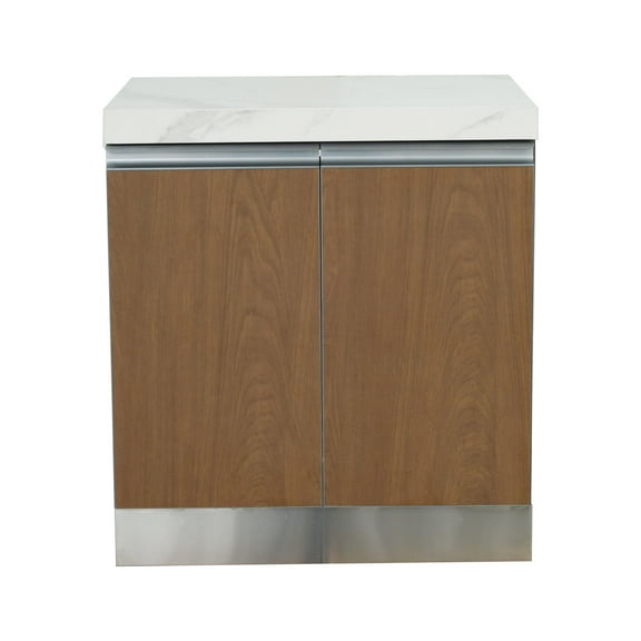 Side Cabinet with Wood Pattern Panels