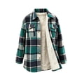 thumbnail image 5 of Plaid Shirt Jackets for Women Casual Collared Button Front Long Sleeve Oversized Loose Fit Outerwear, 5 of 8