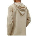 thumbnail image 6 of Xysaqa Men's Fashion Big & Tall Hoodies Shirts Casual Cotton Linen Spring Fall Tops for Men Lightweight Long Sleeve Hooded Jackets with Pockets 2X 3X 4X Clearance, 6 of 7
