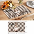 thumbnail image 6 of Brown Gnome Placemats Set of 6 Coffee Beans Vintage Plaid Abstract Place Mats Indoor Wipeable Table Mats Washable Cloth Dining Table Placemats for Kitchen Holiday Party Home Decor 13x19 Inch, 6 of 9