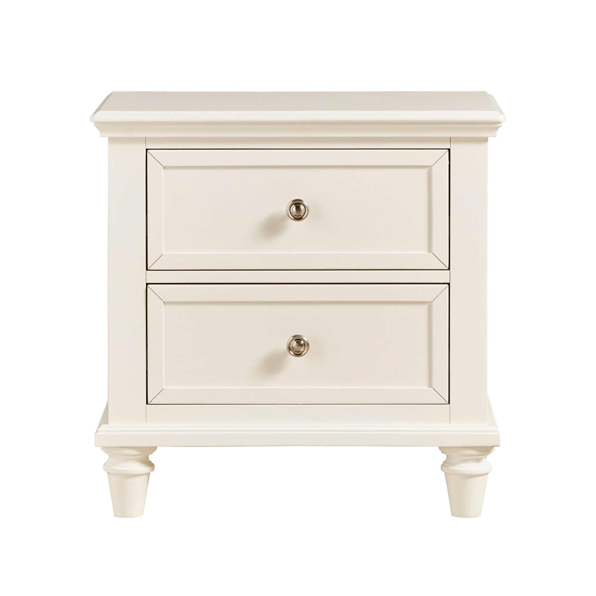 Chelsea Lane Elise 2-Drawer Nightstand End Table, White