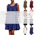 thumbnail image 3 of ClodeEU Women's Round Neck Ruffle Sleeveless Tiered Mini Dress with Pockets,Casual Summer Loose Dress Blue,Women's Plus M, 3 of 6