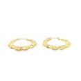 thumbnail image 3 of 18K Gold Filled Designed Round Lever Back Bamboo Hoops (L441), 3 of 3
