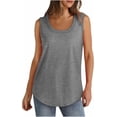 thumbnail image 4 of Aricy 3 pack Women Scoop Neck Tank Tops Plus Size Summer Sleeveless Tops Loose Fit Solid Color Casual Basic Vests Athletic Sport T-Shirt Tunic Blouse, 4 of 5