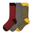 thumbnail image 5 of Sierra Socks Men's Dress Casual 3 Pair Pack Combed Cotton Crew Diamond Pattern Socks (US Shoe Size 8-12, Sock Size 10-13, Yellow/Gray/Red (A1)), 5 of 9