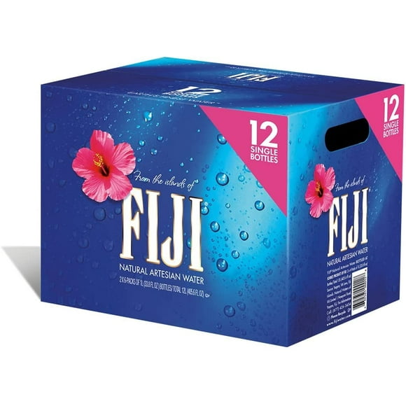 FIJI Natural Artesian Water, 33 Ounce Bottle, Pack of 12