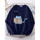 thumbnail image 3 of Sudadera con capucha para mujer, suéter de gran tamaño con estampado de gato, moda coreana, Kawaii, Animal, novedad de 2022, 3 of 5
