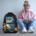 thumbnail image 2 of HUIACONG Cute Owl Print School Backpack for Boys Girls Ages 6-18 Large Capacity Water Resistant Bookbag for Elementary Middle High School Students Daily Use Travel Back to School Gift, 2 of 7