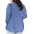 thumbnail image 3 of STETMN Plus Size V Neck Top for Women Loose Long Sleeve Shirt Lightweight Going Out T-Shirt, 3 of 5